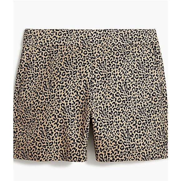 NWT J. Crew Factory Leopard Basketweave Short with Side Zip Size 10 - Picture 1 of 6